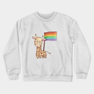 Rainbow Gay Pride Flag Giraffe Crewneck Sweatshirt